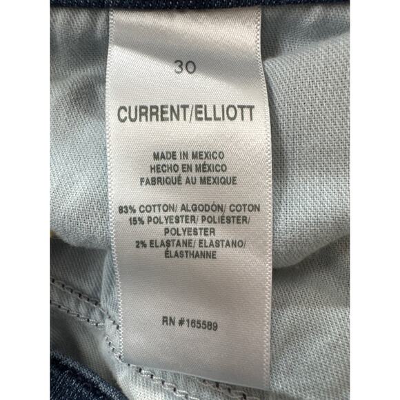 Current/Elliott Wide Leg Crop Jeans Raw Frayed Hem High Rise Size 30 - Picture 7 of 8